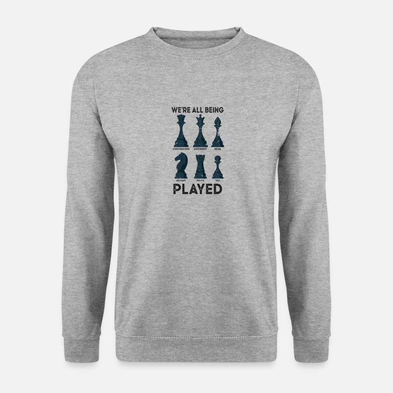 Schach Verschwörung Verschwörungstheoretiker - Unisex Pullover - Weißgrau meliert