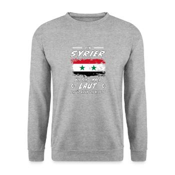Flagge syrien - Unisex Pullover - Weißgrau meliert - Vorne - Alina (178cm) & Michal (187cm)