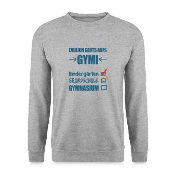 5. Klasse Gymnasiast - Unisex Pullover - Weißgrau meliert - Vorne - Alina (178cm) & Michal (187cm)
