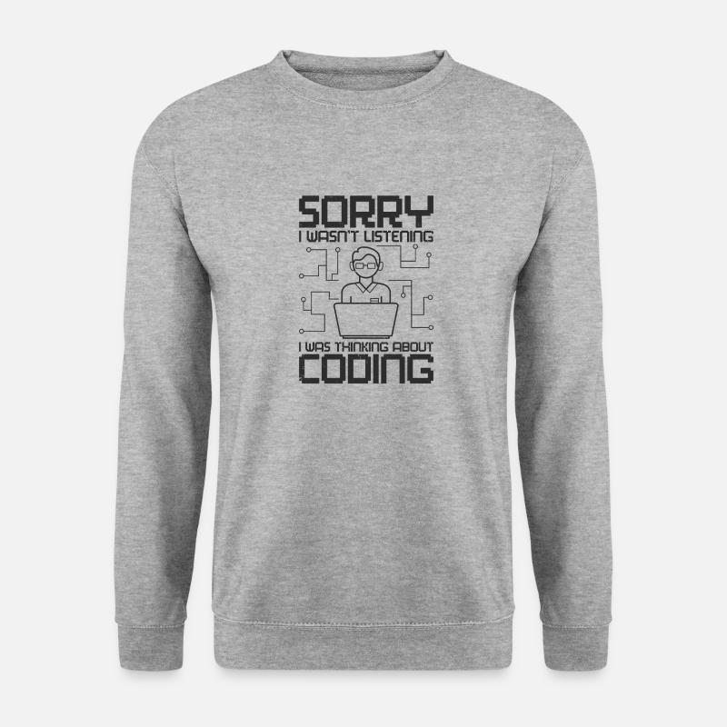 Programmierer Software Web Entwickler Coder Coding - Unisex Pullover - Weißgrau meliert