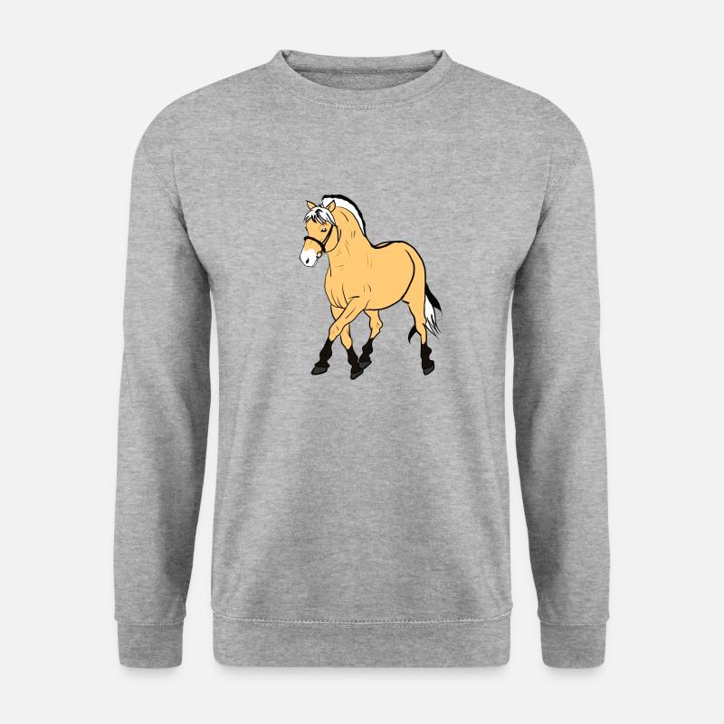 Fjordpferd Pony - Unisex Pullover - Weißgrau meliert