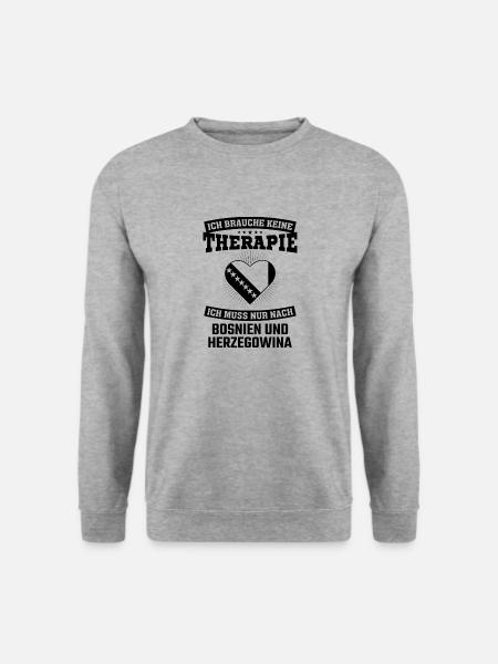Ich brauche keine therapie Geschenk Sarajevo - Unisex Pullover - Weißgrau meliert