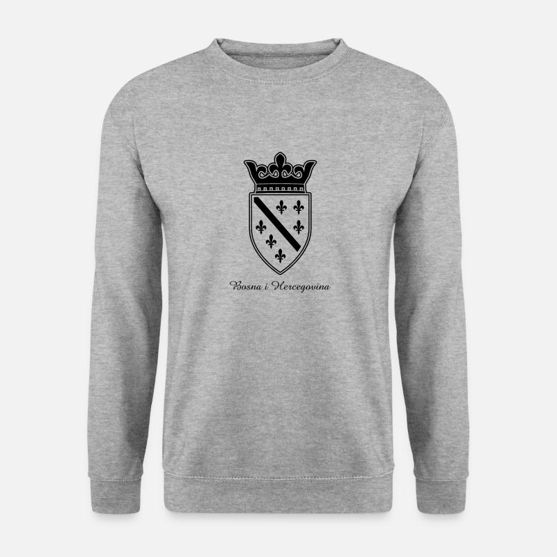 Wappen bosnia i gercegovina Geschenk Sarajevo - Unisex Pullover - Weißgrau meliert