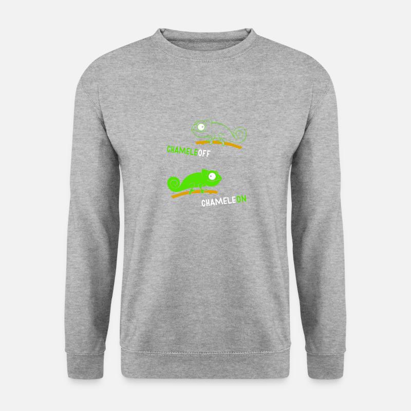 Chamäleon Chameleoff - Unisex Pullover - Weißgrau meliert
