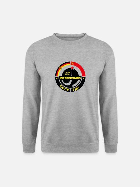 Interkosmos Geschenk DDR Ossi Ostdeutschland - Unisex Pullover - Weißgrau meliert