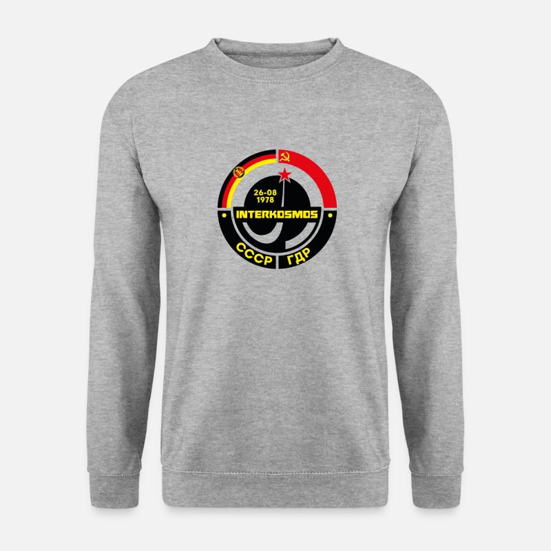 Interkosmos Geschenk DDR Ossi Ostdeutschland - Unisex Pullover - Weißgrau meliert