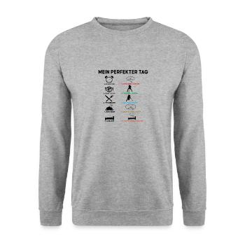 Floorball Floor Hockey Unihockey. - Unisex Pullover - Weißgrau meliert - Vorne - Alina (178cm) & Michal (187cm)
