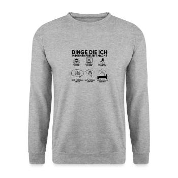 Floorball Floor Hockey Unihockey. - Unisex Pullover - Weißgrau meliert - Vorne - Alina (178cm) & Michal (187cm)