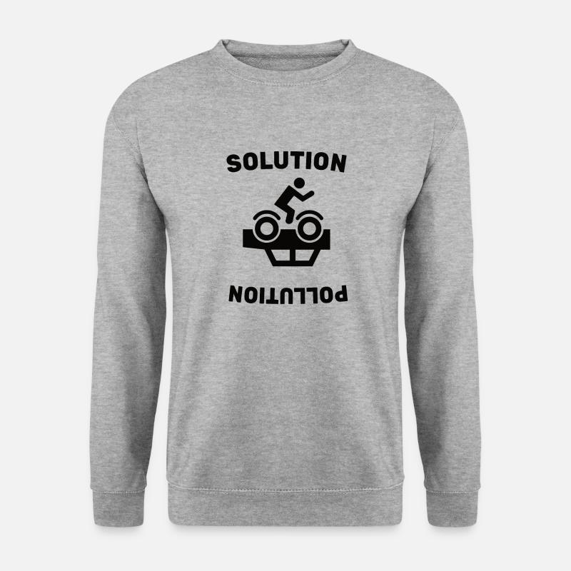 Bicycle Cycling - Solution - Pollution - Love - Unisex Pullover - Weißgrau meliert