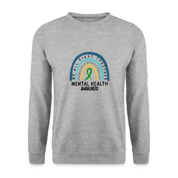 Mental Health Awareness Shirt, wir alle kämpfen - Unisex Pullover - Weißgrau meliert - Vorne - Alina (178cm) & Michal (187cm)