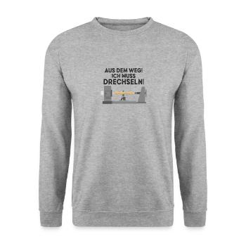 Drechsler Drechseln Drechselbank Drechsel - Unisex Pullover - Weißgrau meliert - Vorne - Alina (178cm) & Michal (187cm)