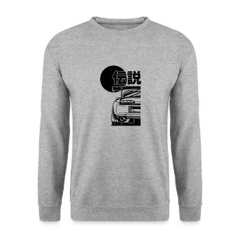 A80 silhouette cadeau JDM Motorsport Japon - Sweat-shirt Unisexe - gris chiné - Devant - Alina (178cm) & Michal (187cm)