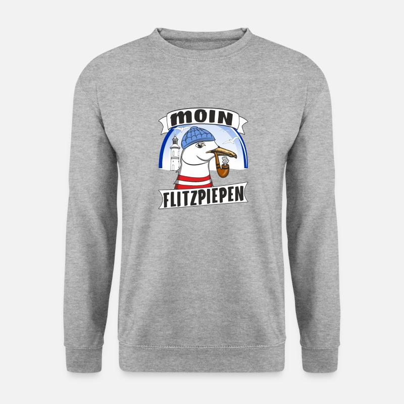 MÖWE MOIN FLITZPIEPEN - Unisex Pullover - Weißgrau meliert