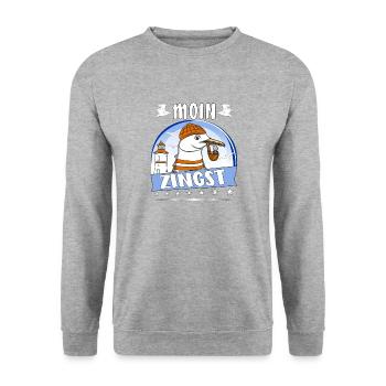 MÖWE MOIN ZINGST - Unisex Pullover - Weißgrau meliert - Vorne - Alina (178cm) & Michal (187cm)