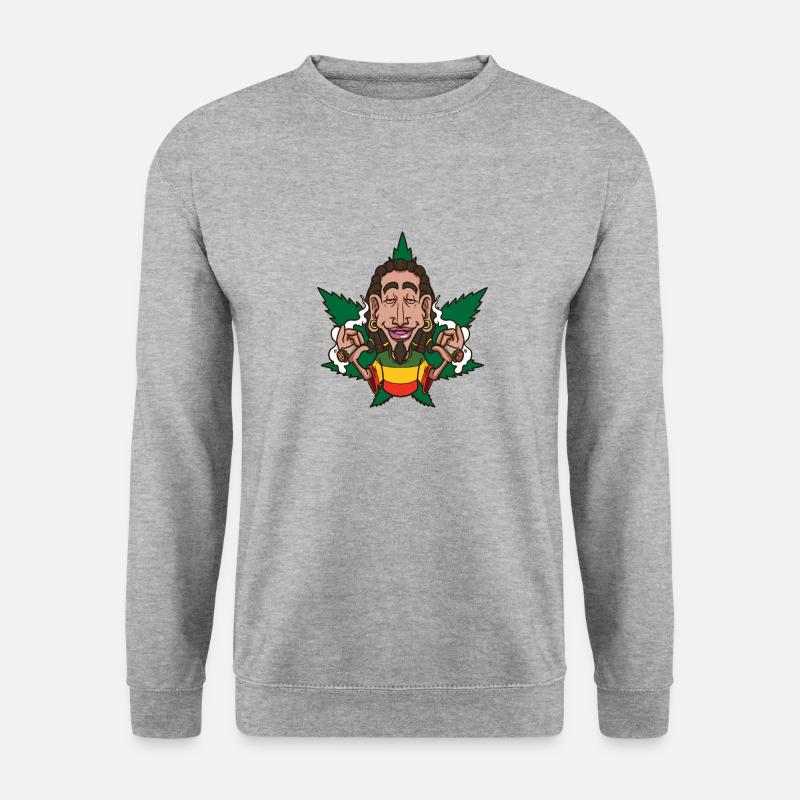 Unkraut Rastafari Mann - Unisex Pullover - Weißgrau meliert