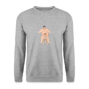 Sports Sumo David and Goliath - Unisex Sweatshirt - salt & pepper - Front - Alina (178cm) & Michal (187cm)