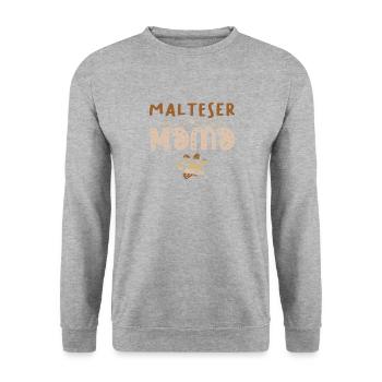 Malteser Hund - Unisex Pullover - Weißgrau meliert - Vorne - Alina (178cm) & Michal (187cm)
