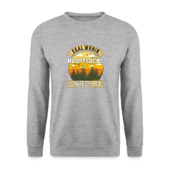 HAUPTSACHE SCHWÄBISCHE ALB - Unisex Pullover - Weißgrau meliert - Vorne - Alina (178cm) & Michal (187cm)