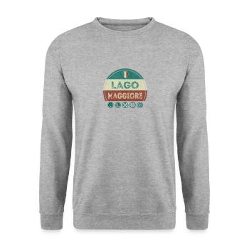 Lago di Garda Gardasee Lake Garda - Unisex Pullover - Weißgrau meliert - Vorne - Alina (178cm) & Michal (187cm)