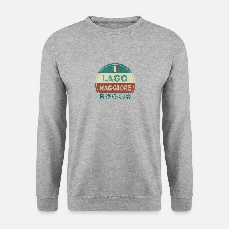 Lago di Garda Gardasee Lake Garda - Unisex Pullover - Weißgrau meliert