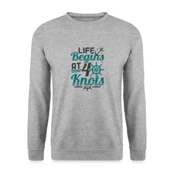 Life Begins At 40 Knots 40th Birthday Sailing - Unisex Sweatshirt - salt & pepper - Front - Alina (178cm) & Michal (187cm)