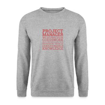 "Project Manager Guesswork" | "Project Manager" - Unisex Sweatshirt - salt & pepper - Front - Alina (178cm) & Michal (187cm)