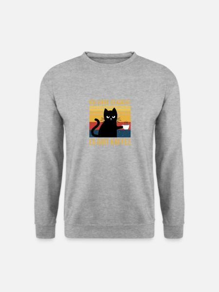 Ich habe gekocht es gibt Kaffee Kater - Unisex Pullover - Weißgrau meliert