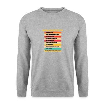 Floorball Floor Hockey Unihockey. - Unisex Pullover - Weißgrau meliert - Vorne - Alina (178cm) & Michal (187cm)