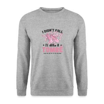 Didn't Fall Tombé Ballerina Love To Dance - Unisex Sweatshirt - salt & pepper - Front - Alina (178cm) & Michal (187cm)