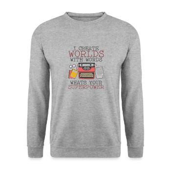 Écrivain auteur Livre Écriture Littérature - Sweat-shirt Unisexe - gris chiné - Devant - Alina (178cm) & Michal (187cm)