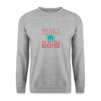 « Scrum Master Koalafied | » Scrum Master" » - Sweat-shirt Unisexe - gris chiné - Devant - Alina (178cm) & Michal (187cm)