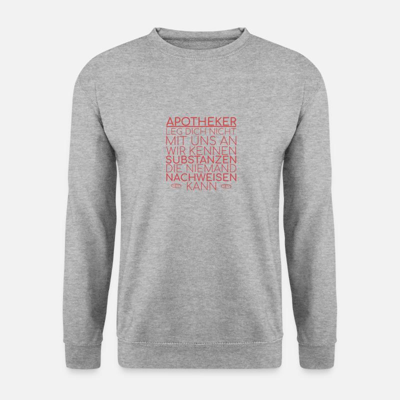 "Apotheker Substanzen | Apotheke" - Unisex Pullover - Weißgrau meliert