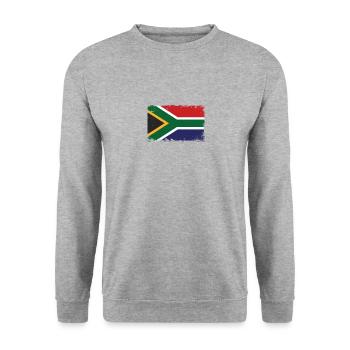 Afrique du Sud Herzschlag Flagge Vintage Afrique du Sud - Sweat-shirt Unisexe - gris chiné - Devant - Alina (178cm) & Michal (187cm)