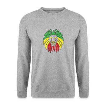 Rasta Reggae Reggae Musique Lion Cadeau - Sweat-shirt Unisexe - gris chiné - Devant - Alina (178cm) & Michal (187cm)