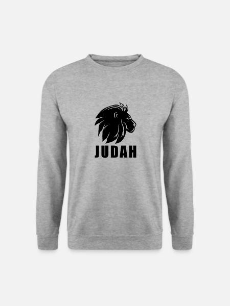 Judah Flagge Rasta Reggae Reggaeton Musik Löwe - Unisex Pullover - Weißgrau meliert