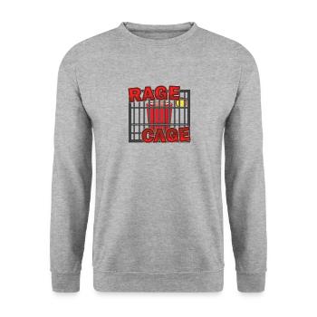 Rage Cage Trinken Alkohol Party - Unisex Pullover - Weißgrau meliert - Vorne - Alina (178cm) & Michal (187cm)
