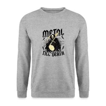 Metal Till Death Groupe de heavy metal Death Metal - Sweat-shirt Unisexe - gris chiné - Devant - Alina (178cm) & Michal (187cm)