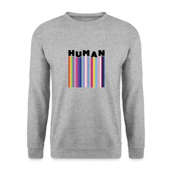 LGBT Human Shirt for Pride Month - Unisex Sweatshirt - salt & pepper - Front - Alina (178cm) & Michal (187cm)