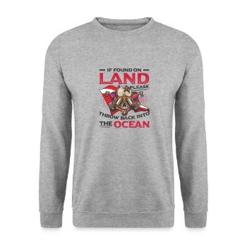 Throw Bach Into The Ocean Scuba Diving Taucher - Unisex Pullover - Weißgrau meliert - Vorne - Alina (178cm) & Michal (187cm)