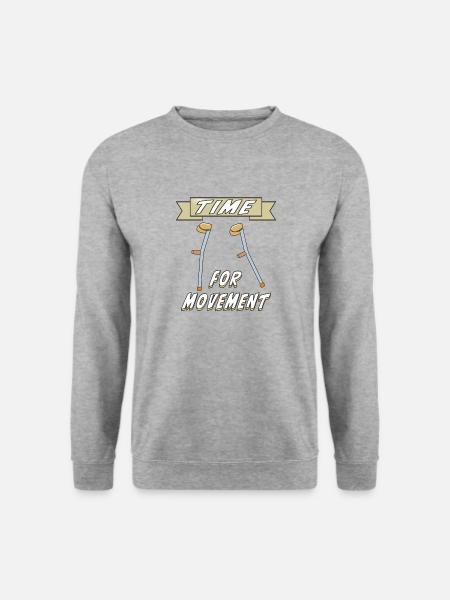 CRUTCHES TIME FOR MOVEMENT - Unisex Sweatshirt - salt & pepper