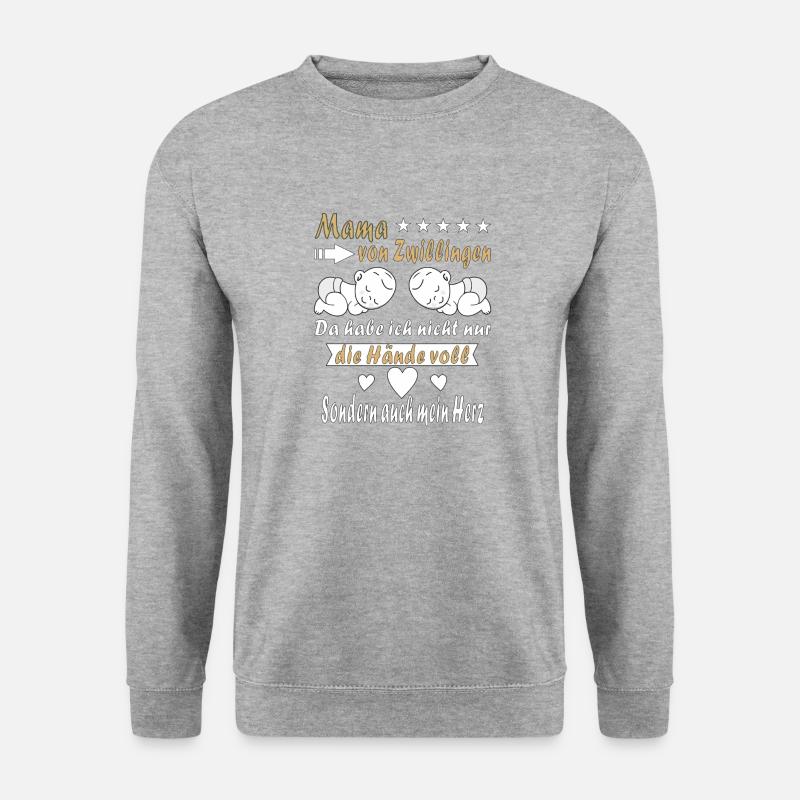 MAMA VON ZWILLINGEN - Unisex Pullover - Weißgrau meliert