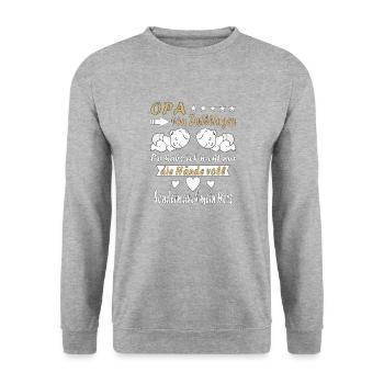 OPA VON ZWILLINGEN - Unisex Pullover - Weißgrau meliert - Vorne - Alina (178cm) & Michal (187cm)
