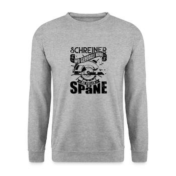Schreiner Herren TShirt mit Hobel - Unisex Pullover - Weißgrau meliert - Vorne - Alina (178cm) & Michal (187cm)