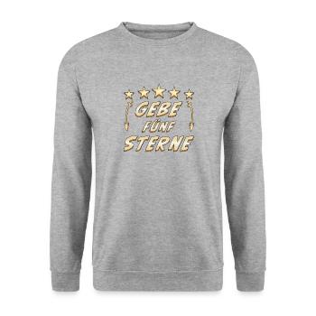 GEBE FÜNF STERNE - Unisex Pullover - Weißgrau meliert - Vorne - Alina (178cm) & Michal (187cm)