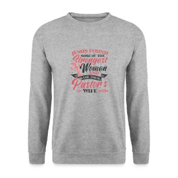 Pastor Ehefrau Wertschätzung Kirche Pastor Ehefrau - Unisex Pullover - Weißgrau meliert - Vorne - Alina (178cm) & Michal (187cm)