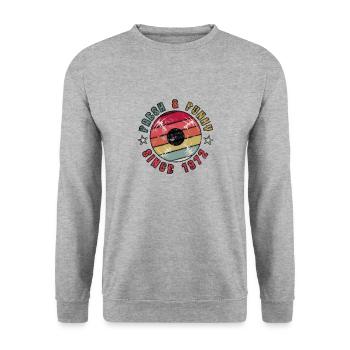 1972 Year of birth Vintage - Unisex Sweatshirt - salt & pepper - Front - Alina (178cm) & Michal (187cm)