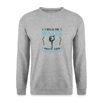 Walk On Water Damen Eiskunstlauf - Unisex Pullover - Weißgrau meliert - Vorne - Alina (178cm) & Michal (187cm)