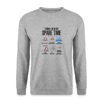Achterbahn Liebhaber Vergnügungspark Fahrt - Unisex Pullover - Weißgrau meliert - Vorne - Alina (178cm) & Michal (187cm)