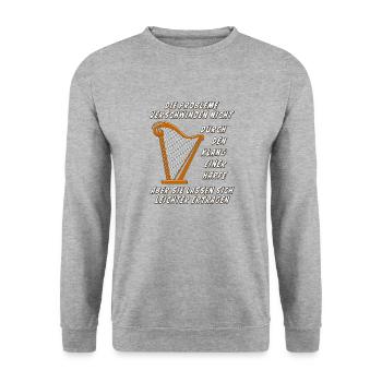 DURCH DEN KLANG EINER HARFE - Unisex Pullover - Weißgrau meliert - Vorne - Alina (178cm) & Michal (187cm)