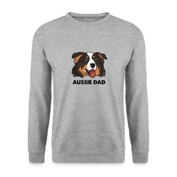 Aussie Dad Australian Shepherd Papa - Unisex Sweatshirt - salt & pepper - Front - Alina (178cm) & Michal (187cm)